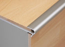 Push-in aluminium laminate stair nosing 2.7m - Silver and Oak finishes for 8/9mm and 14/15mm laminate flooring