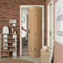 Premium Unfinished Internal Oak Bi-fold Door with 5 Panels and Solid Engineered Core