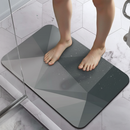 Premium Water Absorbent Rubber Backed Non-Slip Bathroom Floor Mat - Grey Geometry, Striped, Comfortable Microfiber Surface