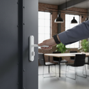 Premium Round Rose Slim Lever Door Handle Set with Magnetic Latch in Matt White Finish for Contemporary Interiors