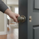 Premium Round Reeded Mortice Door Knob Set with Gun Metal Finish, Two Smooth Ball Bearing Hinges, and Tubular Latch