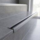 Carbide Stair Edging Strip 2.6m Straight Edge Tile-In Profile professionally fitted in use