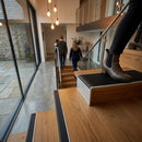 56x33mm DDA compliant aluminium stair nosing profile showing durable metal edge protection for stairs