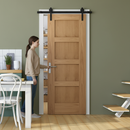 Premium Unfinished Oak Internal Shaker 4 Panel Barn Door - Rustic Charm with Customizable Finish