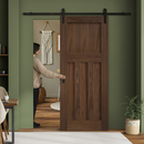 Premium Walnut Internal Fully Finished Sliding Door with Black Steel Track for Modern Interiors