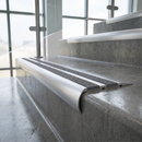 Aluminium Stair Nosing 77mm x 40mm, 5mm Gauge with Carborundum Insert — Anti-Slip Insert Colour: Speckled Graphite