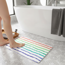 Premium Non-Slip Rainbow Lines Bathmat - Bohemian Abstract Design, Easy Care, 39 x 60cm