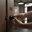Premium Round Bathroom Thumbturn Lock in Matt Black Finish for Industrial Doors - High-Quality Professional Grade for Industrial and Commercial App...