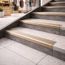Anodised aluminium stair nosing with anti-slip ribbed surface, 65x42mm profile for indoor outdoor steps