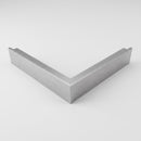Welded 90 degree aluminium corner angle in mill finish for a square landing step, 360 x 360mm legs