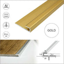 LVT U-edging profile in gold anodised aluminium finish - 0.9m and 2.7m lengths