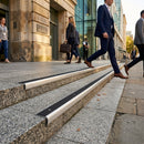 60x39mm aluminum stair nosing with non-slip surface, DDA compliant safety edging for indoor and outdoor use