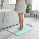 Premium Aqua Blue Stone Non-Slip Bath Mat - Mid Century Modern Design, 39 x 60cm, Boho Chic Bathroom Decor