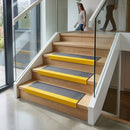 GRP anti-slip stair tread measuring 1m x 345mm with textured surface for indoor and outdoor use