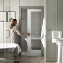 Premium White Primed Internal Pocket Door Set with Ocean Glass Panel - Stylish and Space-Saving Design for Modern Interiors