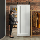 Premium White Internal Primed Toledo 3 Panel Sliding Door with Black Top Mounted Kit for Modern Homes