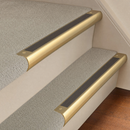 Solid Brass Stair Nosing 63.5mm Bullnose Single Channel, Anti-Slip Insert, Cut to Size 700-2700mm — Colour: Granite Castellated