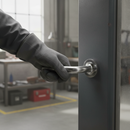 Premium Round Lever Door Handle with Curved Cylinder Design in Satin Chrome Finish for Modern Interiors