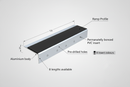 Anti-slip stair nosing size guide - 9 insert colours, 8 lengths from 900mm to 3000mm, ramp profile