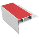 Heavy duty tile-in stair nosing in Red - 10mm and 12.5mm tile depth, 1.0m to 3.22m lengths