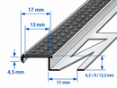Aluminium Tile-In Stair Nosing with Replaceable Anti-Slip Insert | 2.5m | 9mm & 11mm | Porcelain & Stone Stairs
