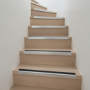 36mm slim aluminium stair nosing with dual rubber anti-slip insert concealed screws - silver with black rubber finish
