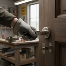 Premium Satin Nickel Plated Lever On Round Rose Handle Set with Hinges and Lock for Internal Doors