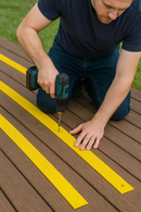 90mm Medium Grit Non-Slip Decking Strips for Wet & Frosty Conditions - Durable GRP, Easy Installation, Anti-Slip Safety for Indoor & Outdoor Use