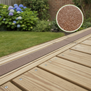 Brown anti-slip decking strip installed on outdoor timber decking boards