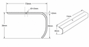 Technical drawing of the semi-rounded bullnose stair nosing profile