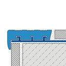 Durastep Jumbo heavy-duty aluminium stair nosing profile with grey PVC insert — 35mm wide