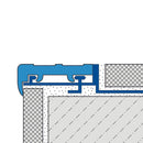 Durastep Standard aluminium stair nosing profile cross-section showing installation method