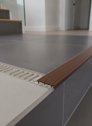 Anti-slip stair nosing R9 NB Nut Brown RAL 8007 tread 52mm aluminium TREP staircase UK