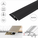 35mm aluminium Z-profile carpet threshold in black finish - 1.0m and 3.0m lengths