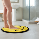 Premium Reversible Round Bath Mat 100% Cotton Emoji Design 70 x 70cm for Colorful Bathroom Decor