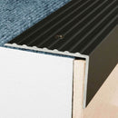 65mm x 42mm heavy duty anodised aluminium stair nosing with ribbed tread - Silver Gold Champagne Inox Black
