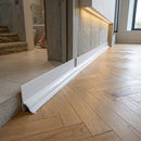 White 1.8m PVC bath seal strip for tiling and retrofit applications, flexible co-extruded design