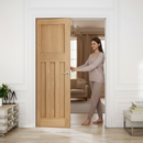 Premium Unfinished Internal Oak 1930's DX 4 Panel Pair Door Set - Classic Design with Customizable Finish