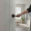 Premium Round Lever Door Handle Set with Modern Matt Black Finish for Stylish Interiors