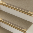 Solid Brass Stair Nosing 63.5mm Bullnose Single Channel, Anti-Slip Insert, Cut to Size 700-2700mm — Colour: Fawn Castellated