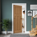 Premium Unfinished Internal 1930's 4 Panel Oak Door with Solid Engineered Core for Custom Finishing