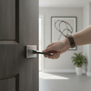 Premium Square Lever Door Handle with Satin Chrome Finish for Modern Interiors - High-Quality Professional Grade for Industrial and Commercial Appl...