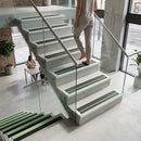 85x30mm aluminium stair nosing with anti-slip surface, silver finish, suitable for indoor and outdoor use