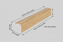 Wood effect uPVC stair nosing size guide - 30mm x 30mm, 0.9m length, 15 colours