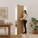 Premium Unfinished Internal Oak Toledo 3 Panel Door - Solid Core Construction for Custom Staining and Painting