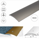 49mm wide aluminium door threshold strip in Inox anodised finish - 0.93m and 2.7m lengths