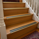 36mm slim aluminium stair nosing with dual rubber anti-slip insert concealed screws - gold with black rubber finish