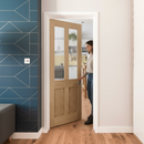 Premium Unfinished Internal Victorian Shaker Door with Clear Glass Panels - 2 Light Design for Modern Interiors