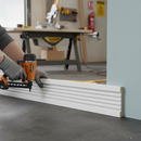 Premium White Painted Ribbed Base Moulding - 2.4m Length, 14mm Thickness for Modern Interior Finishing