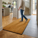 Natural coir door mat with 17mm thickness and PVC backing, suitable for indoor and outdoor use